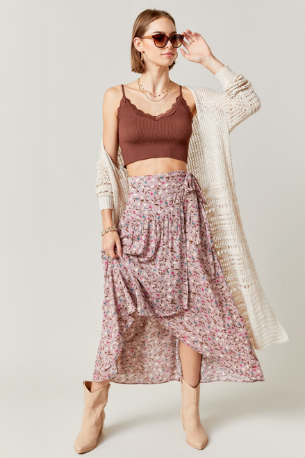 Florence Floral Wrap Midi Skirt