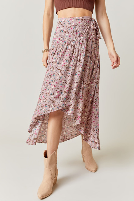 Florence Floral Wrap Midi Skirt