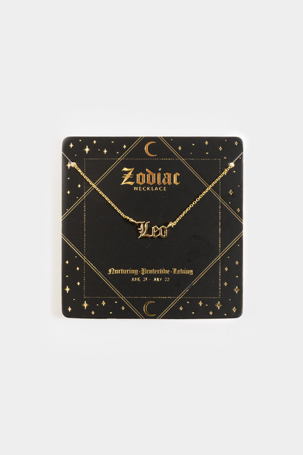 Leo Zodiac Scripted Necklace