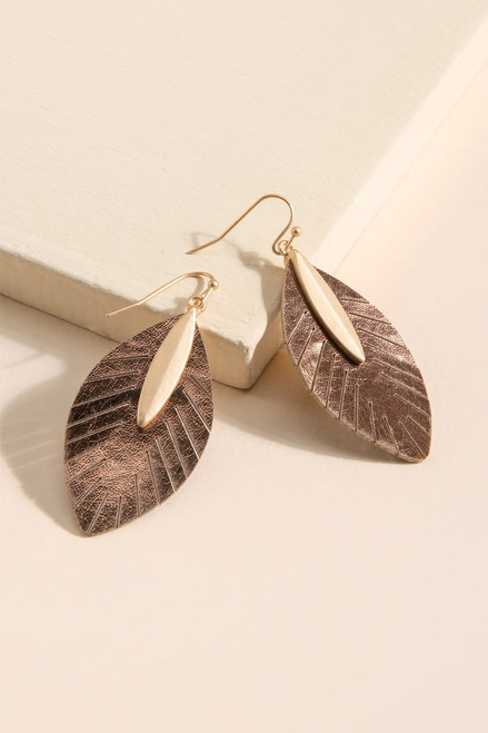 Denver Painted Leather Feather Chandelier Earrings