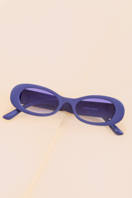 Yvette Small Matte Oval Sunglasses