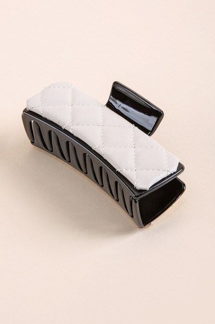 Rebeckah Quilted Faux Leather Claw Clip