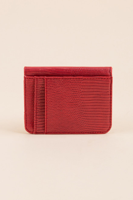 Carina Metallic Snake Card Case Wallet