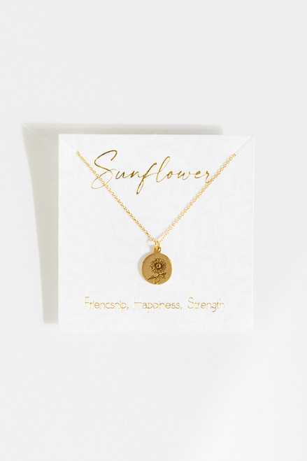 Sunflower Coin Pendant Necklace