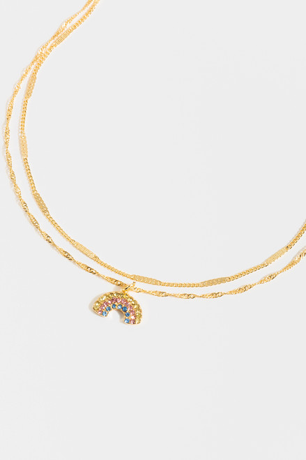 Dani Layered Rainbow Pendant Necklace