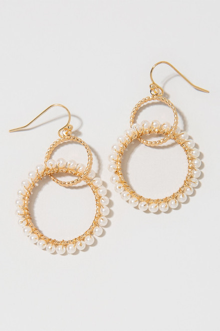 Joann Metal Pearl Circle Drop Earrings