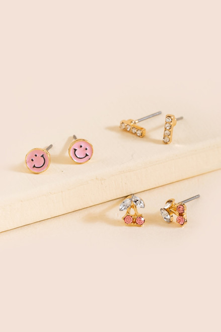 Talia Smiley Earrings Set