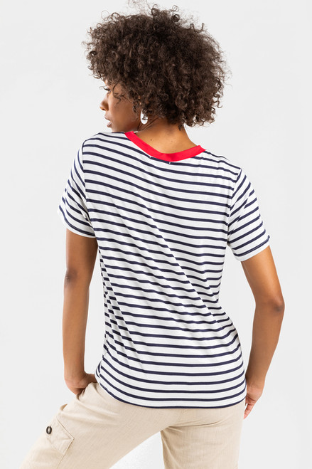 Esther Striped Embroidered Tee