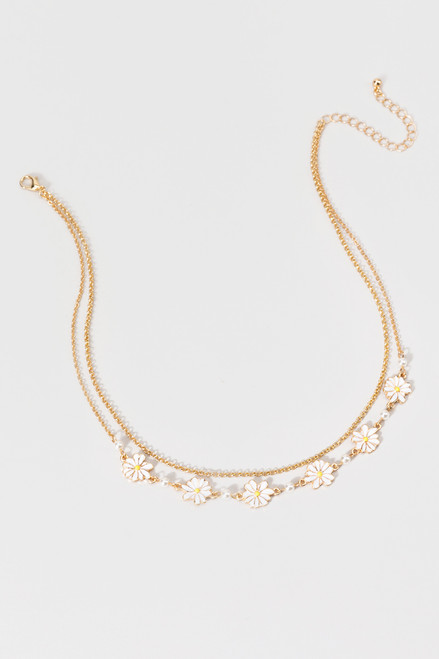 Meghan Daisy Pearl Layered Necklace