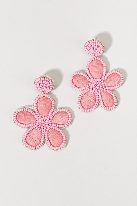 Kayla Seedbead Soft Flower Drop Earrings