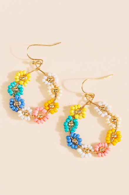 Lanette Beaded Circle Drop Earrings