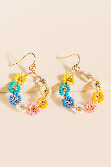 Lanette Beaded Circle Drop Earrings