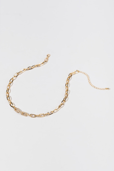 Coleen Pave Paperclip Chain Necklace
