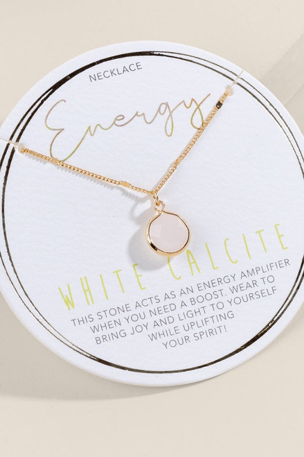 Energy White Calcite Pendant Necklace