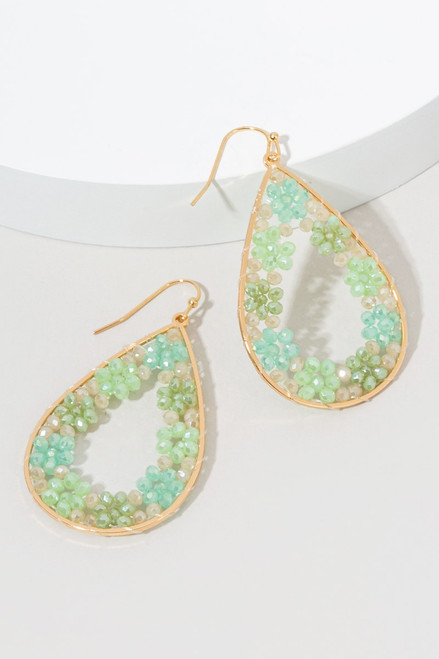 Ada Glass Bead Tear Drop Earrings