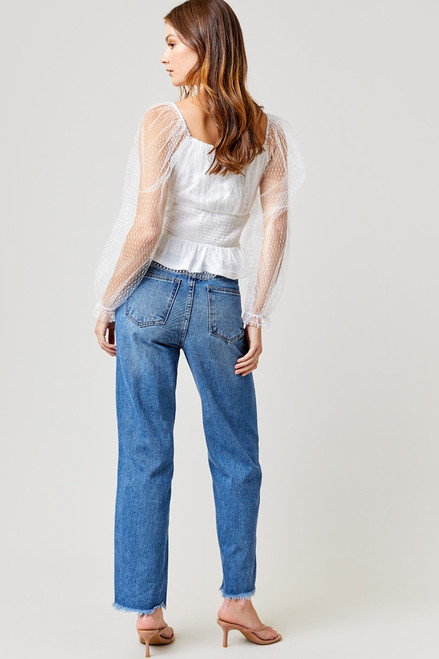 Lou Distressed Straight Jeans