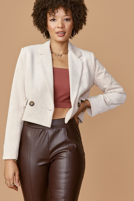 Allegra Corduroy Crop Blazer