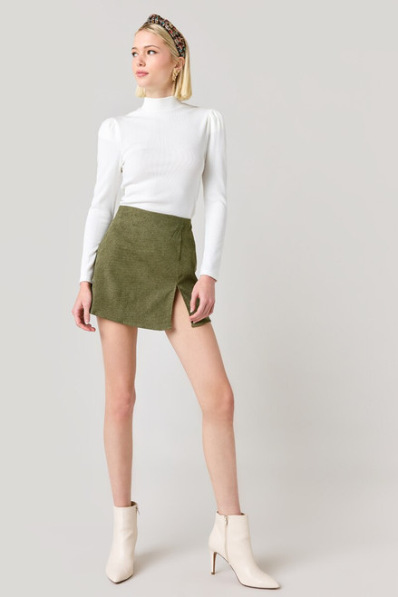 Aridale Side Slit Mini Skirt