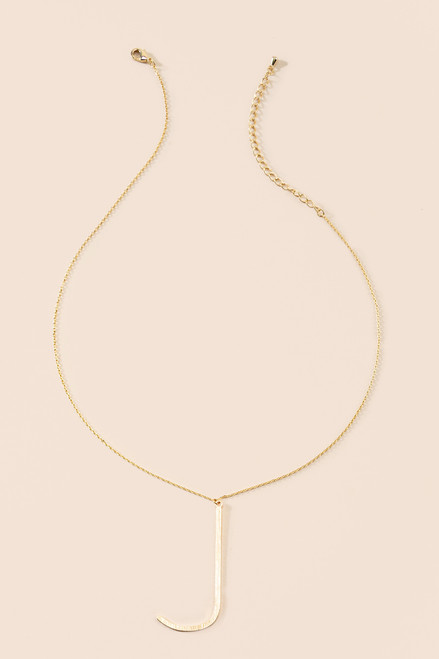 J Lowercase Initial Necklace