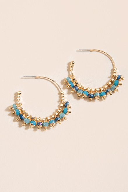 Claudia Beaded Charm Hoop Earrings