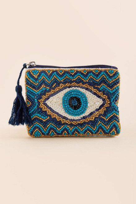 Sophie Beaded Evil Eye Coin Pouch