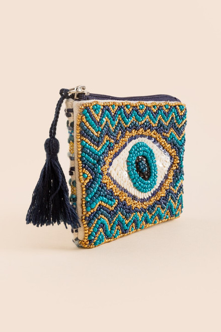 Sophie Beaded Evil Eye Coin Pouch