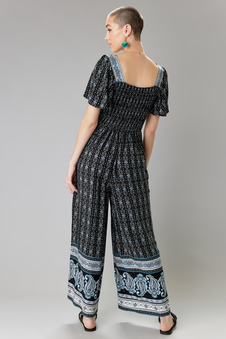 Kasie Border Print Jumpsuit