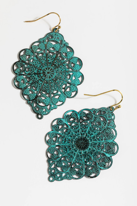 Miriam Patina Filigree Drop Earrings