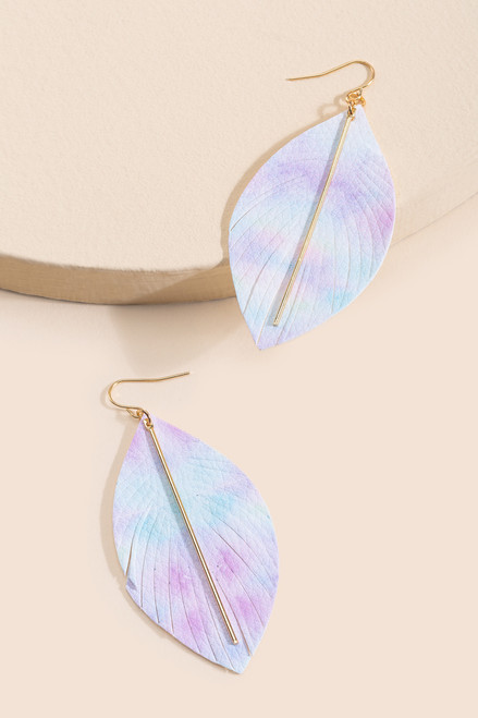 Mya Leather Leaf Drop Earrings