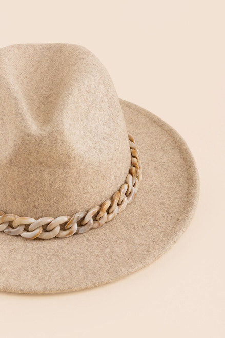 Stefanie Marble Chain Band Panama Hat