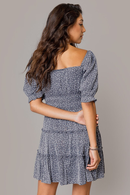 Sydnee Dotted Puff Sleeve Dress