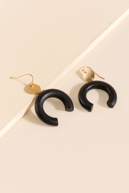 Julie Wood Bull Horn Drop Earrings