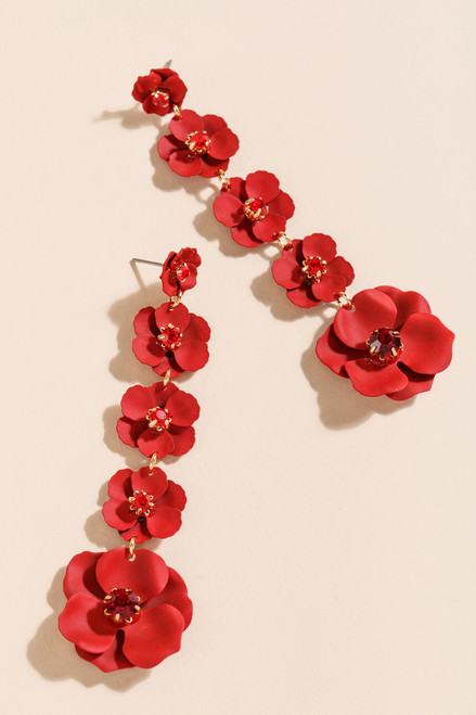 Tora Matte Flower Chandelier Earrings
