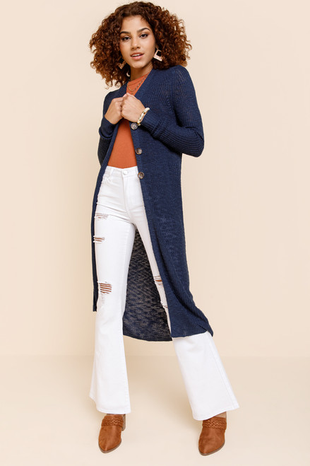 Nadine Button Front Knit Duster
