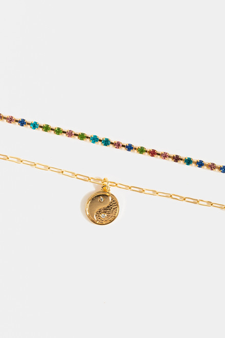 Laura Two Row Rainbow Necklace
