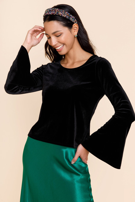 Lizette Bell Sleeve Velvet Top