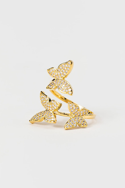 Lydia Butterfly Adjustable Ring