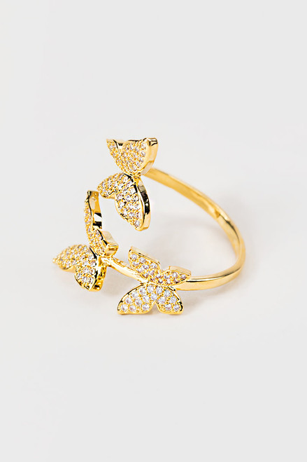 Lydia Butterfly Adjustable Ring