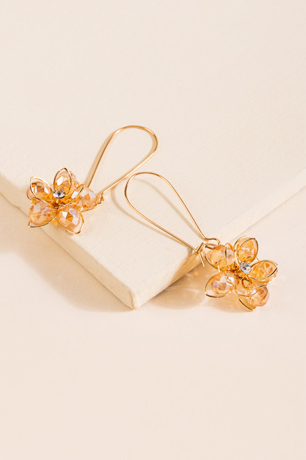 Zara Beaded Flower Drop Earrings