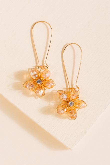 Zara Beaded Flower Drop Earrings