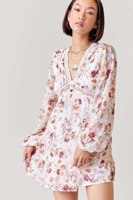 Parisa Long Sleeve Floral Mini Dress