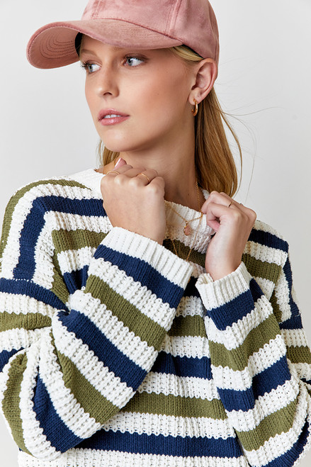 Sarah Chunky Stripe Pullover Sweater