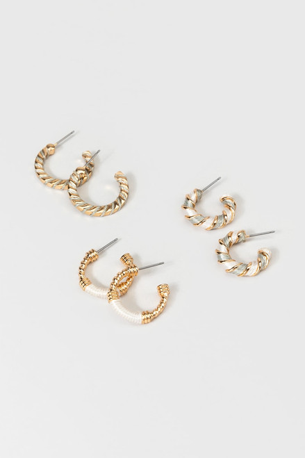 Jenette Thread Wrap Hoop Earring Set