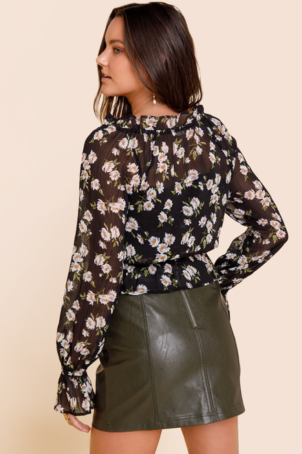 Maggie Floral Sheer Blouse