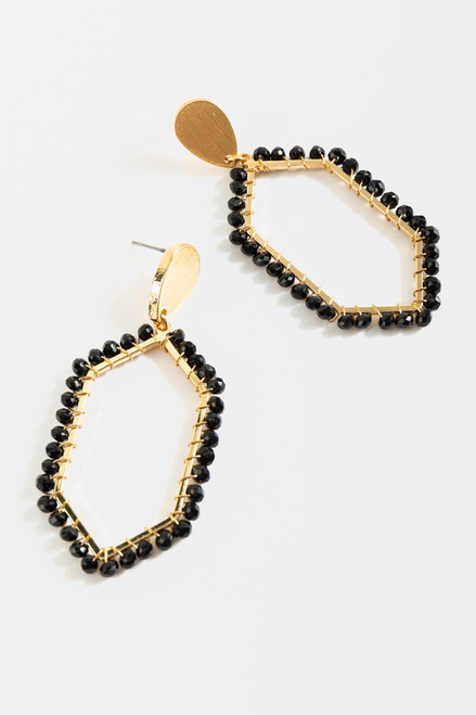 Giovanna Beaded Hexagon Drop Earrings