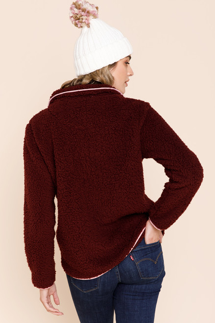 Torie Quarter Zip Sherpa Pullover Sweater