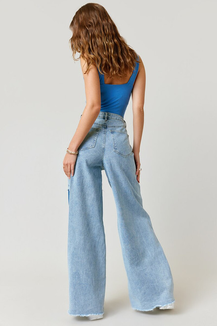 Mia Baggy Wide-leg Patchwork Jeans