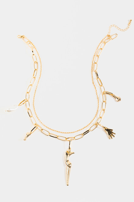 Nora Layered Chain Drop Necklace