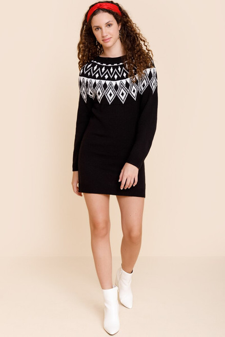 Andy Fair Isle Sweater Mini Dress