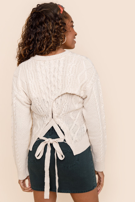 Leah Tie Back Pullover Sweater